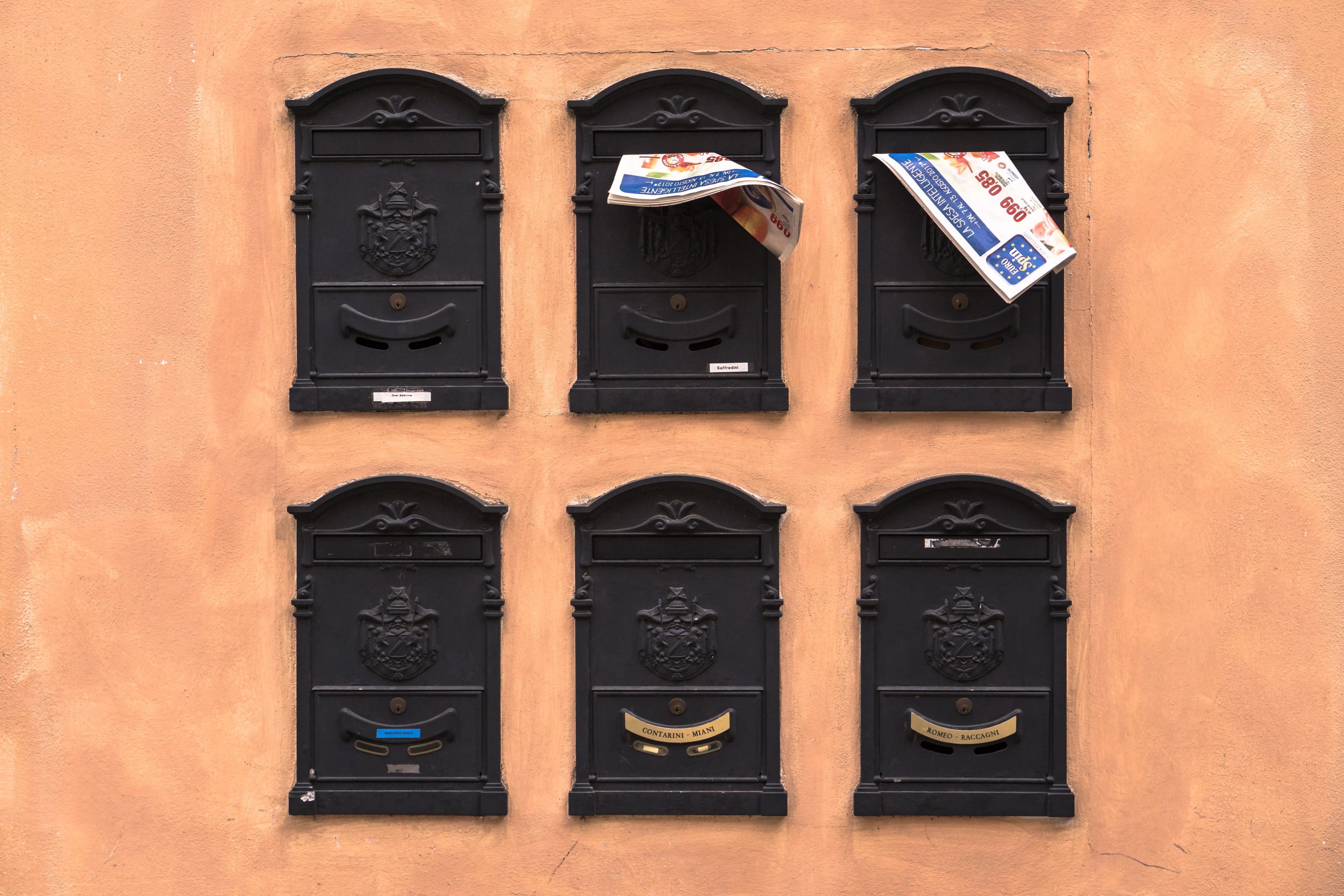 Mailboxes overflowing with junk mail